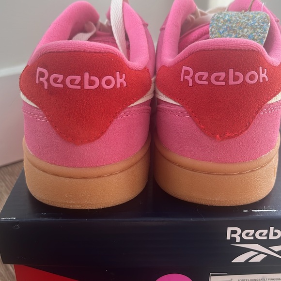 REEBOK Suede Forte Lounger Sneakers Pink Coral White Womens Size 8.5 NEW - Picture 10 of 11